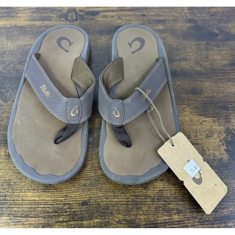 NWT Olukai Ohana Men's Best Selling Beach Comfort Sandals Size 9 Dark Java/Ray - Picture 2 of 13